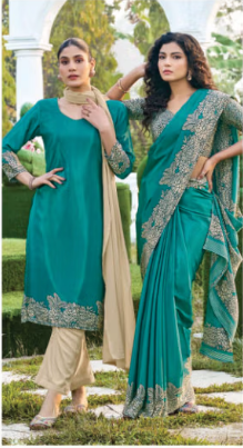 SAREE & UNSTITCHED SALWAR SUIT STYLE  D.NO. 3384/ 3384-D PRICE RS 575