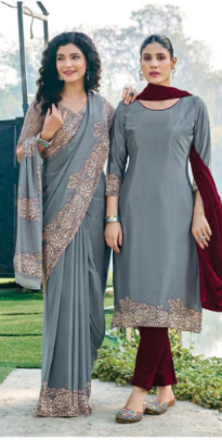 SAREE & UNSTITCHED SALWAR SUIT STYLE  D.NO. 3386/ 3386-D PRICE RS 575