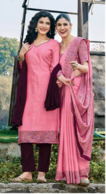 SAREE & UNSTITCHED SALWAR SUIT STYLE  D.NO. 3387/ 3387-D PRICE RS 575
