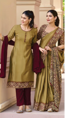 SAREE & UNSTITCHED SALWAR SUIT STYLE D.NO. 3398/ 3398-D PRICE RS 575