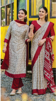 SAREE & UNSTITCHED SALWAR SUIT STYLE D.NO. 3400/ 3400-D PRICE RS 575