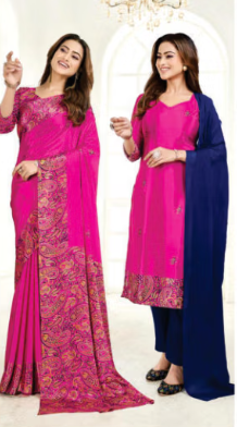 SAREE & UNSTITCHED SALWAR SUIT STYLE D.NO. 3209-A/ 3209-A-D PRICE RS 575