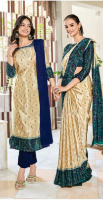 SAREE & UNSTITCHED SALWAR SUIT STYLE D.NO. 3344/ 3344-D PRICE RS 575