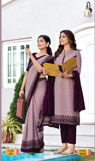SAREE & UNSTITCHED SALWAR SUIT STYLE D.NO. 532/ 532-D PRICE RS 455