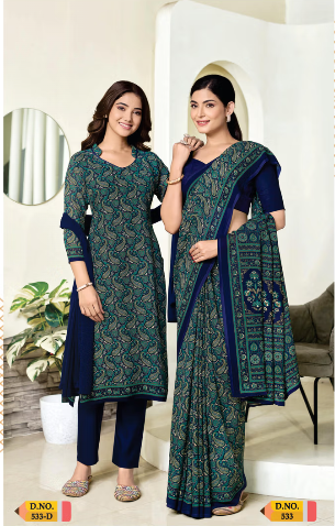 SAREE & UNSTITCHED SALWAR SUIT STYLE D.NO. 533/ 533-D PRICE RS 455