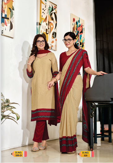 SAREE & UNSTITCHED SALWAR SUIT STYLE D.NO. 535/ 535-D PRICE RS 455