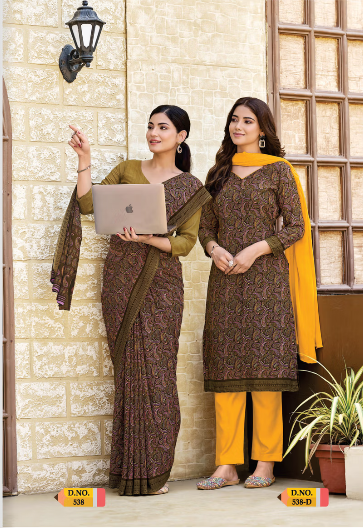 SAREE & UNSTITCHED SALWAR SUIT STYLE D.NO. 538/ 538-D PRICE RS 455
