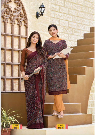 SAREE & UNSTITCHED SALWAR SUIT STYLE D.NO. 539/ 539-D PRICE RS 455