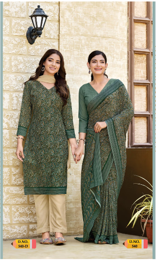 SAREE & UNSTITCHED SALWAR SUIT STYLE D.NO. 540/ 540-D PRICE RS 455