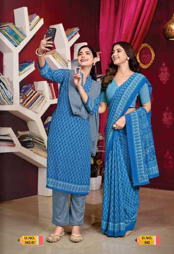 SAREE & UNSTITCHED SALWAR SUIT STYLE D.NO. 542/ 542-D PRICE RS 455