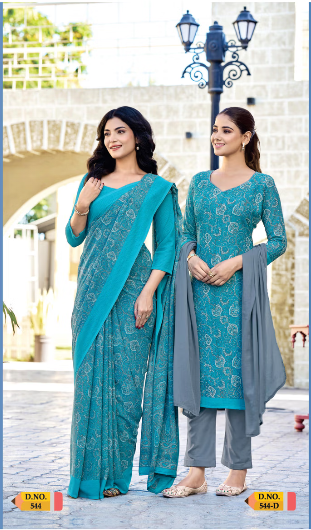 SAREE & UNSTITCHED SALWAR SUIT STYLE D.NO. 544/ 544-D PRICE RS 455