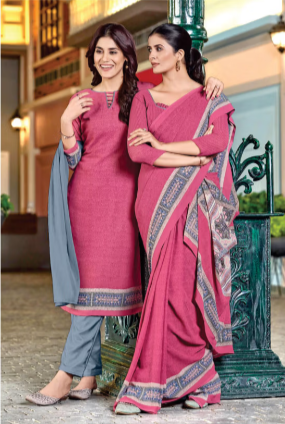SAREE & UNSTITCHED SALWAR SUIT STYLE D.NO. 504/ 504-D PRICE RS 455