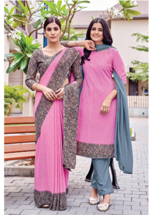 SAREE & UNSTITCHED SALWAR SUIT STYLE D.NO. 511/ 511-D PRICE RS 455