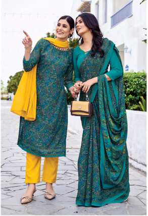 SAREE & UNSTITCHED SALWAR SUIT STYLE D.NO. 514/ 514-D PRICE RS 455