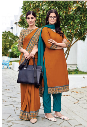 SAREE & UNSTITCHED SALWAR SUIT STYLE D.NO. 518/ 518-D PRICE RS 455