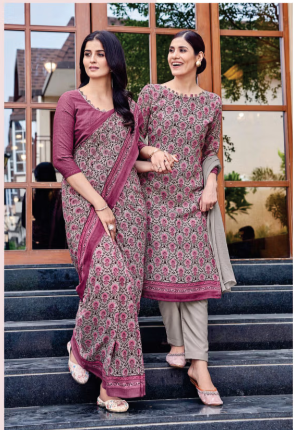 SAREE & UNSTITCHED SALWAR SUIT STYLE D.NO. 525/ 525-D PRICE RS 455