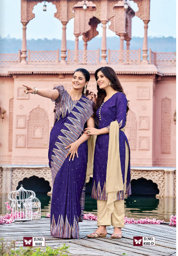 IKKAT-SILK SAREE & UNSTITCHED SALWAR SUIT STYLE D.NO. 8102-D / 8102 PRICE RS 525