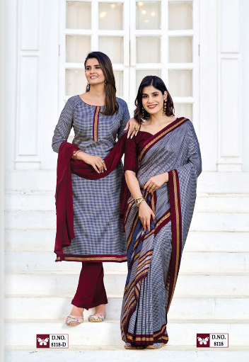 IKKAT-SILK SAREE & UNSTITCHED SALWAR SUIT STYLE D.NO. 8118-D / 8118 PRICE RS 525