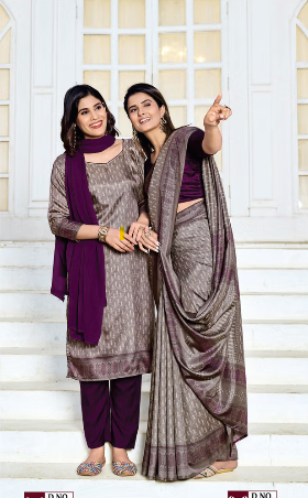 IKKAT-SILK SAREE & UNSTITCHED SALWAR SUIT STYLE D.NO. 8120-D / 8120 PRICE RS 525