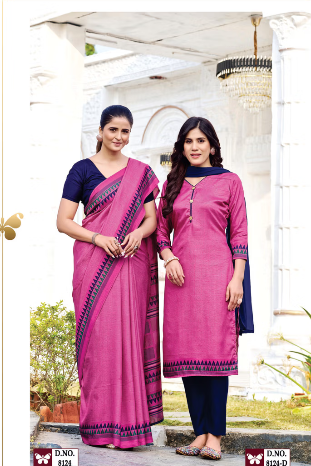 IKKAT-SILK SAREE & UNSTITCHED SALWAR SUIT STYLE D.NO. 8124-D / 8124 PRICE RS 525