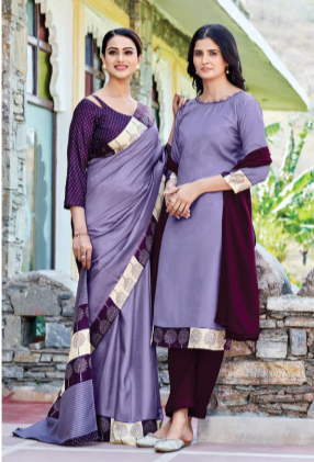 IKKAT-SILK SAREE & UNSTITCHED SALWAR SUIT STYLE D.NO. 8092-D / 8092 PRICE RS 525