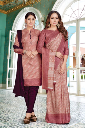 IKKAT-SILK SAREE & UNSTITCHED SALWAR SUIT STYLE D.NO. 8009-D / 8009 PRICE RS 525