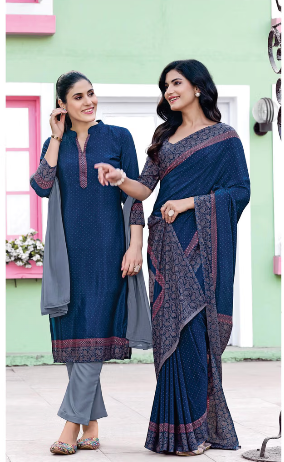 GANVESH PLUS SAREE & UNSTITCHED SALWAR SUIT D.NO. 9208 / 9208-D PRICE RS 615