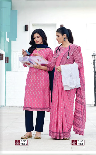 GANVESH PLUS SAREE & UNSTITCHED SALWAR SUIT D.NO. 9218 / 9218-D PRICE RS 615