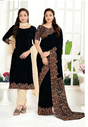 GANVESH PLUS SAREE & UNSTITCHED SALWAR SUIT D.NO. 9158 / 9158-D PRICE RS 615