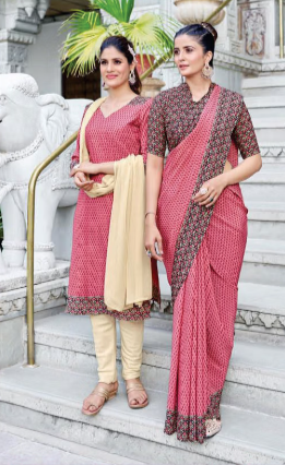 GANVESH PLUS SAREE & UNSTITCHED SALWAR SUIT D.NO. 9143 / 9143-D PRICE RS 615