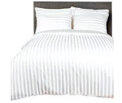 Micro Polyester Striped Bedsheet – White Premium Bed Sheet