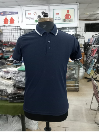 T-SHIRT SAP MATTY NAVY BLUE WITH TWO WHITE TIPPING STYLE NO SMTD-04 PRICE RS 199 Per Piece