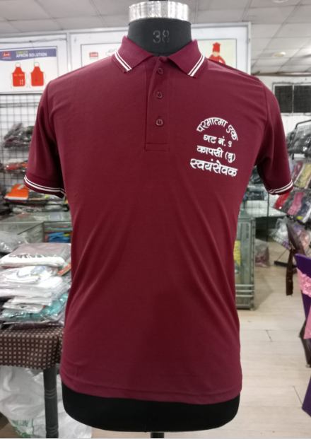 T-SHIRT SAP MATTY PURPLE WITH TWO WHITE TIPPING STYLE NO SMTD-03 PRICE RS 199 Per Piece