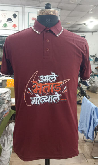 T-SHIRT SAP MATTY PURPLE WITH TWO WHITE TIPPING STYLE NO SMTD-03 PRICE RS 199 Per Piece