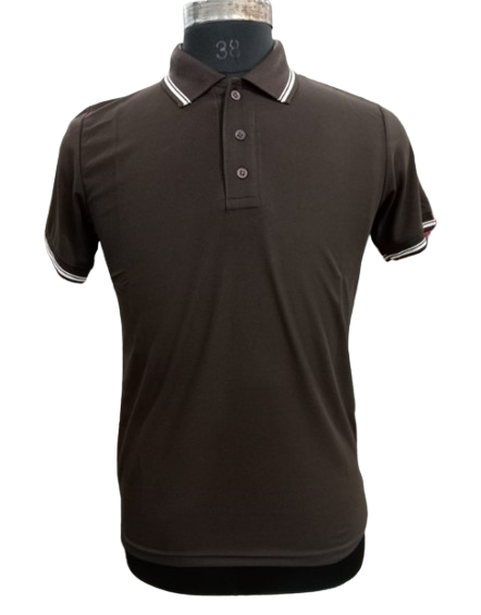 T-SHIRT SAP MATTY BROWN WITH TWO WHITE TIPPING STYLE NO SMTD-05 PRICE RS 199 Per Piece