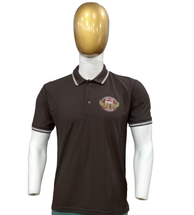 T-SHIRT SAP MATTY BROWN WITH TWO WHITE TIPPING STYLE NO SMTD-05 PRICE RS 199 Per Piece