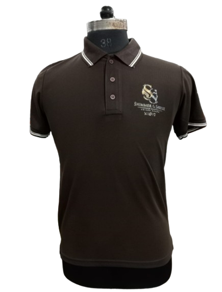 T-SHIRT SAP MATTY BROWN WITH TWO WHITE TIPPING STYLE NO SMTD-05 PRICE RS 199 Per Piece
