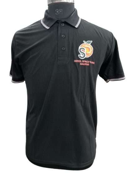 T-SHIRT SAP MATTY BLACK WITH TWO WHITE TIPPING STYLE NO SMTD-01 PRICE RS 199 Per Piece