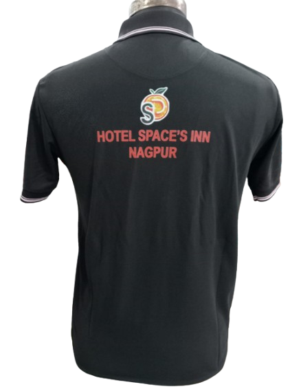 T-SHIRT SAP MATTY BLACK WITH TWO WHITE TIPPING STYLE NO SMTD-01 PRICE RS 199 Per Piece