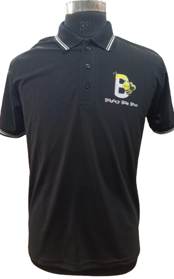 T-SHIRT SAP MATTY BLACK WITH TWO WHITE TIPPING STYLE NO SMTD-01 PRICE RS 199 Per Piece