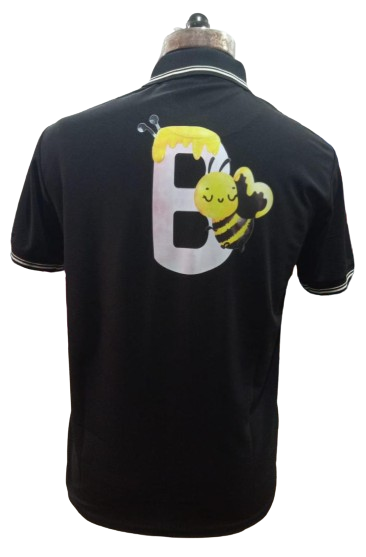 T-SHIRT SAP MATTY BLACK WITH TWO WHITE TIPPING STYLE NO SMTD-01 PRICE RS 199 Per Piece