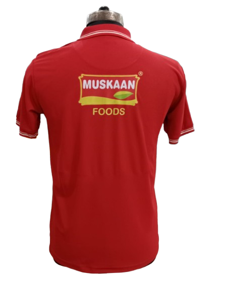 T-SHIRT SAP MATTY RED WITH TWO WHITE TIPPING STYLE NO SMTD-02 PRICE RS 199 Per Piece
