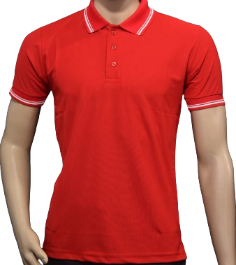 T-SHIRT SAP MATTY RED WITH TWO WHITE TIPPING STYLE NO SMTD-02 PRICE RS 199 Per Piece
