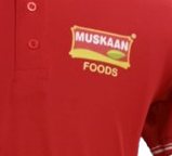 T-SHIRT SAP MATTY RED WITH TWO WHITE TIPPING STYLE NO SMTD-02 PRICE RS 199 Per Piece