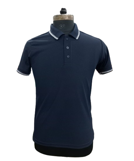T-SHIRT SAP MATTY NAVY BLUE WITH TWO WHITE TIPPING STYLE NO SMTD-04 PRICE RS 199 Per Piece