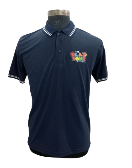 T-SHIRT SAP MATTY NAVY BLUE WITH TWO WHITE TIPPING STYLE NO SMTD-04 PRICE RS 199 Per Piece