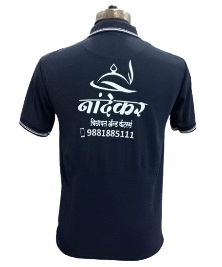 T-SHIRT SAP MATTY NAVY BLUE WITH TWO WHITE TIPPING STYLE NO SMTD-04 PRICE RS 199 Per Piece