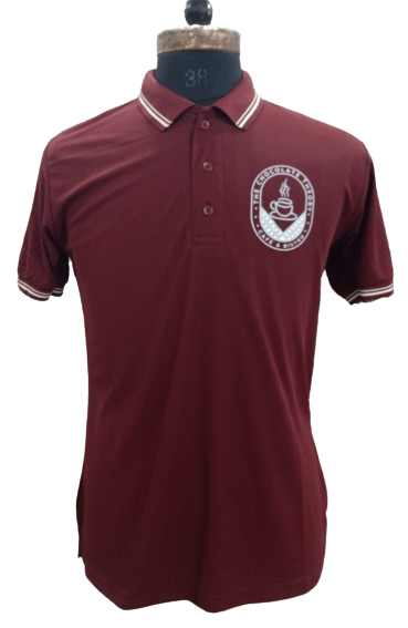 T-SHIRT SAP MATTY MAROON WITH TWO WHITE TIPPING STYLE NO SMTD-03 PRICE RS 199 Per Piece