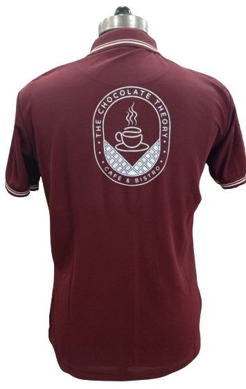 T-SHIRT SAP MATTY MAROON WITH TWO WHITE TIPPING STYLE NO SMTD-03 PRICE RS 199 Per Piece