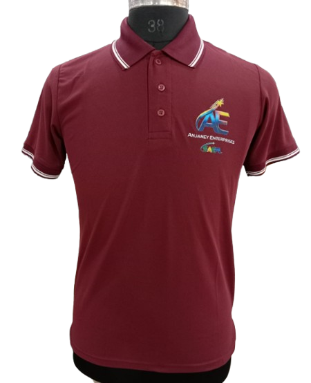 T-SHIRT SAP MATTY MAROON WITH TWO WHITE TIPPING STYLE NO SMTD-03 PRICE RS 199 Per Piece